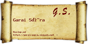 Garai Sára névjegykártya