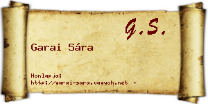 Garai Sára névjegykártya